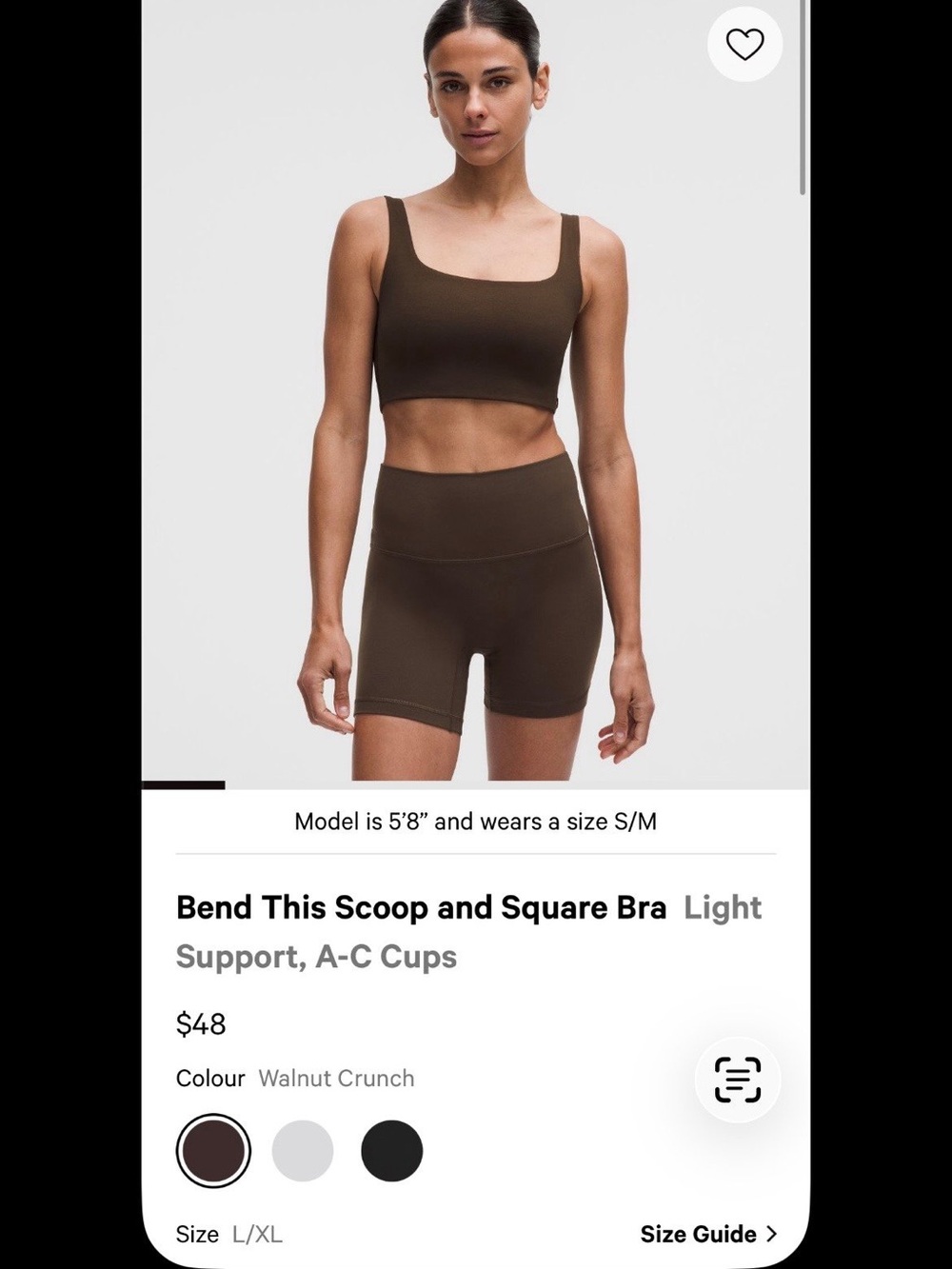 lululemon athletica Bend This Scoop and Square Bra in Walnut Crunch (Brown)